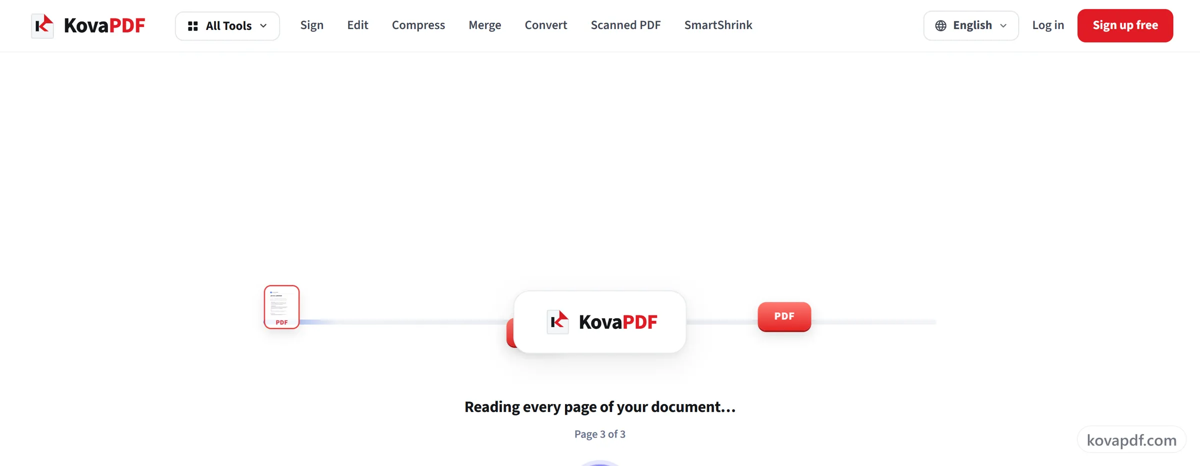 The PDF to Text editor with the copy and download controls above the open document