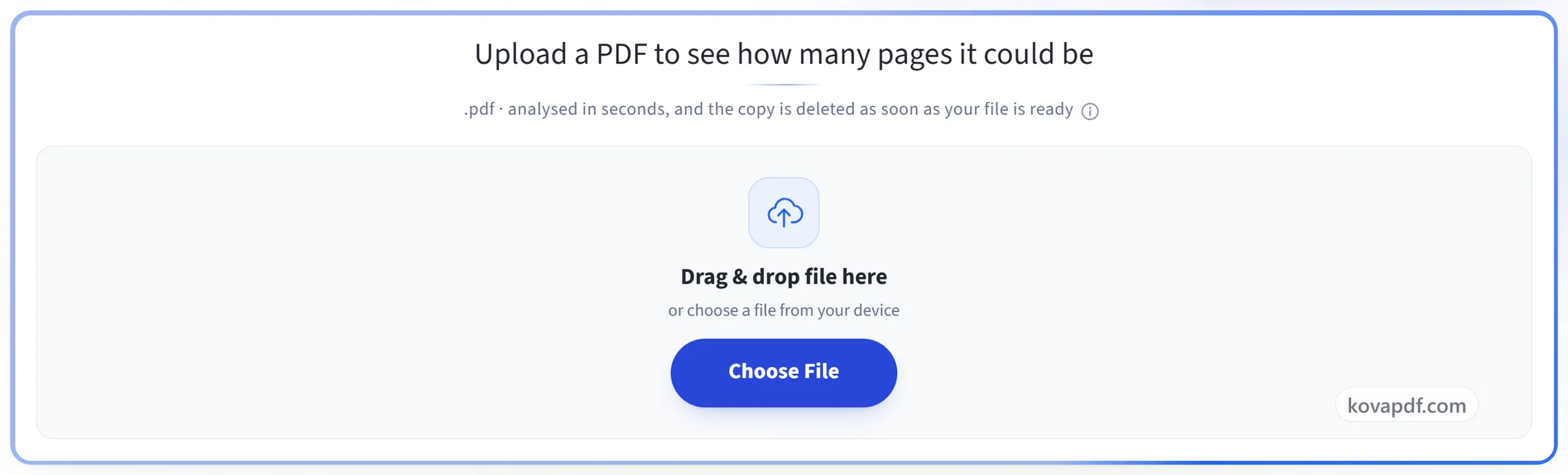The SmartShrink upload panel